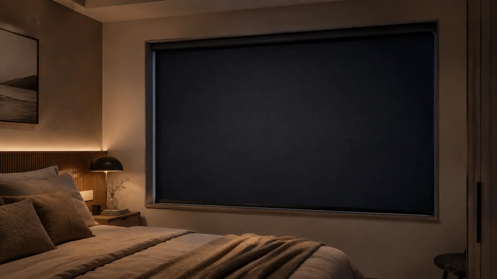 Cortina blackout em quarto